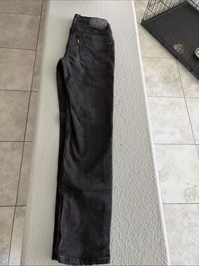 Levi's Black Straight Leg Jeans with Red Tab